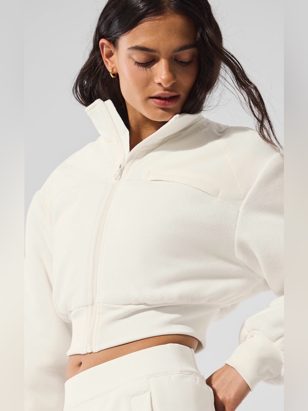 NWT! ALO Polar Fleece Cropped Wintry Mix Jacket
- Ivory Sz:S